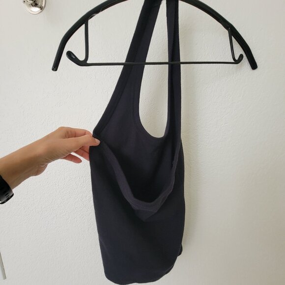 Anthropology Pilcro Ribbed Halter Tank Black  XS - Picture 3 of 4